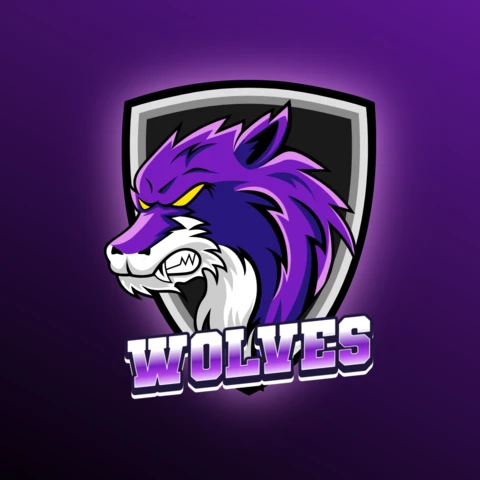 Wolves Wild Dog Animal Sport Mascot Team Badge
