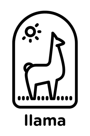 Llama Logo Design Template Black