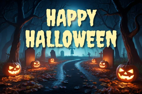 Modèle de design d'Halloween effrayant avec des citrouilles pour des cartes de vœux festives.