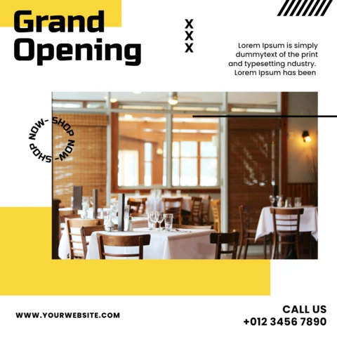 Modern Bright Yellow Advertising Social Media Post Design Template