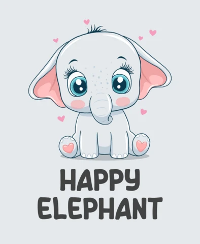 Modèle d'éléphant joyeux pour les projets d'enfants