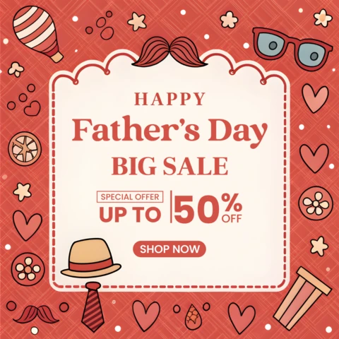 Happy Father's Day Sale Template - Fun and Festive Design for Promotions