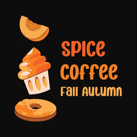 Pumpkin Spice Cupcake T-Shirt Design Template