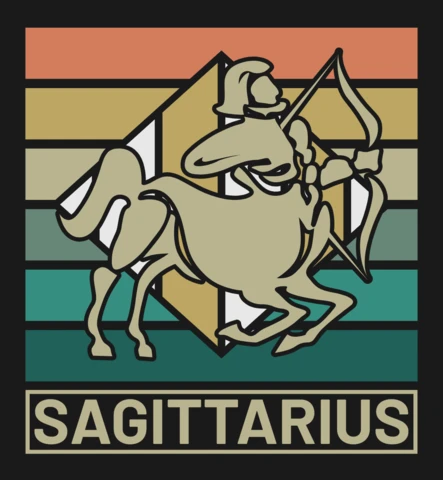 Retro Vibes Sagittarius Zodiac Sign Horoscope T-Shirt Design Template