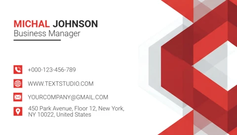 Plantilla de tarjeta de visita moderna creativa diseño geométrico rojo y gris para branding corporativo