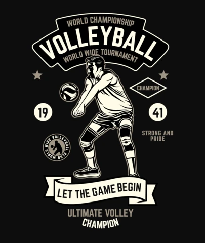 Volley Ball T-Shirt Design Template