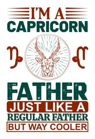 Modèle de design pour père Capricorne : typographie cool et créative pour cadeaux personnalisés