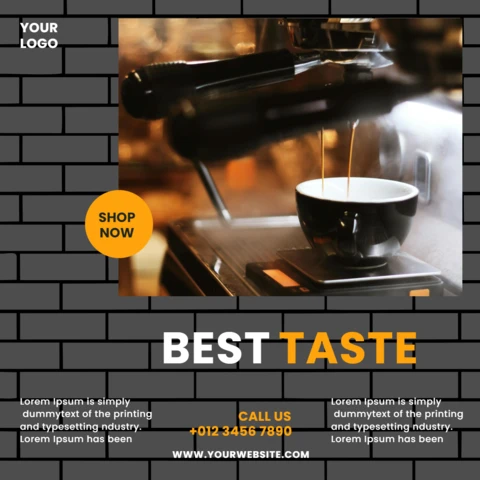 Best taste coffee plantilla de diseño de post de instagram