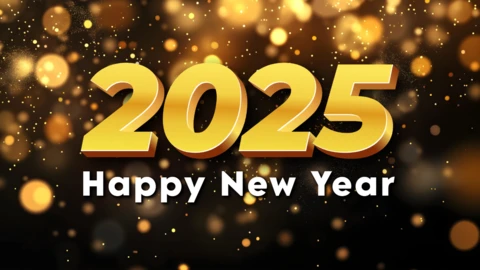 Bonne année 2025 - modèle de conception de l'éclat doré