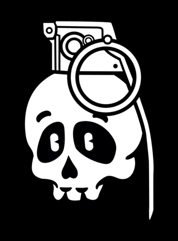 Skull Grenade Cartoon Character Design Template