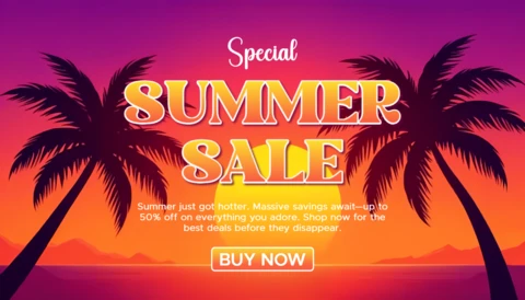Vibrant Sonnenuntergang Sommer Design für Auge eingängigen Banner-Vorlage