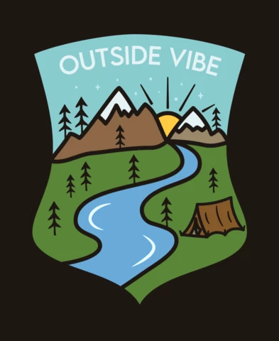Outside Vibe Badge Template Design