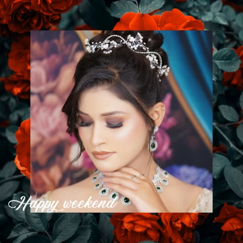 Elegante joyería nupcial y floral fondo instagram post plantilla de diseño