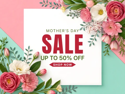 Diseño de plantilla de venta floral para el día de la madre - oferta promocional editable