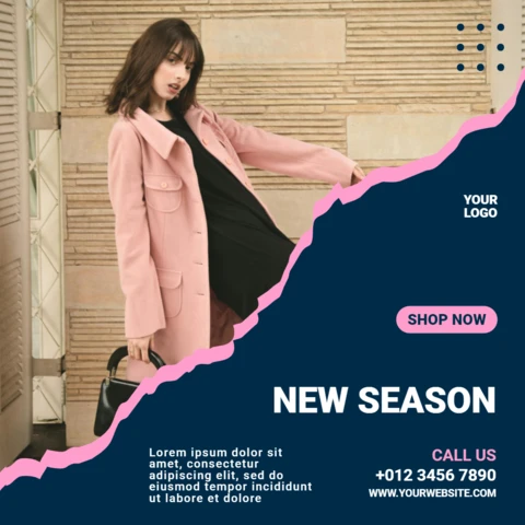 Plantilla de diseño de publicación promocional de Instagram de moda femenina
