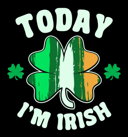 Plantilla de diseño de trébol del día de San Patricio con tipografía en negrita