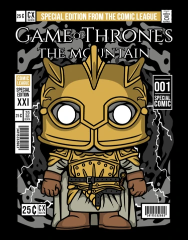 The Mountain Game Of Throne Cartoon Character Magazine Cover Design Template
