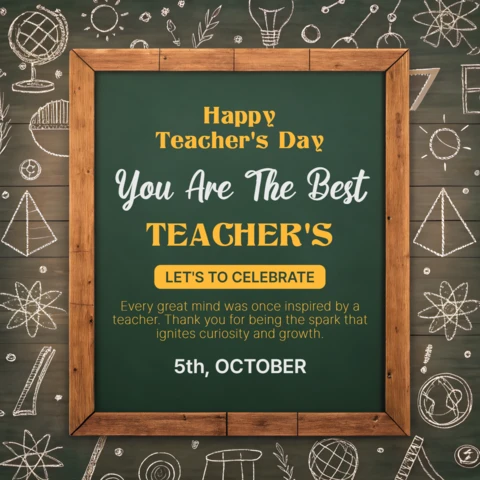 Chalkboard Style Teacher's Day Celebration Template Design