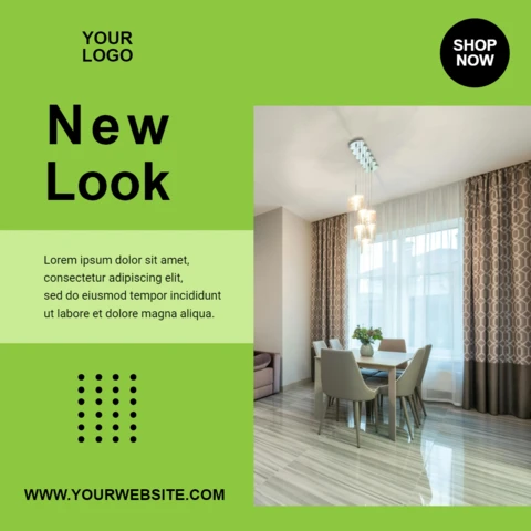Flat Two-Tone Green Instagram Post Design Template