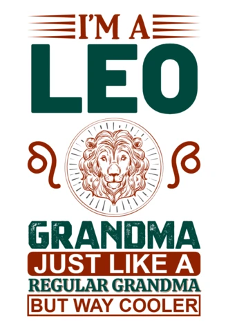 Editable Leo Grandma Design Template: Fun and Bold Typography Style