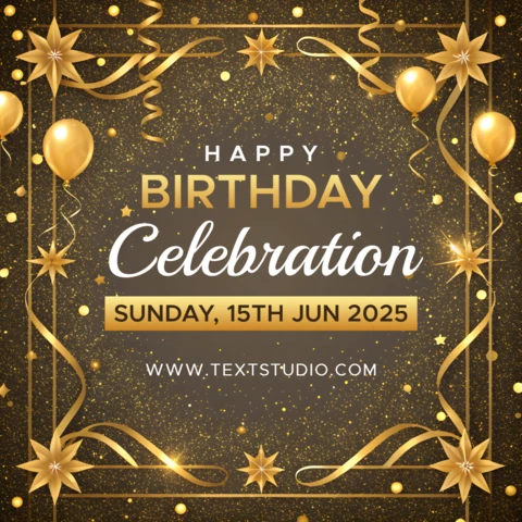 Elegant Gold and Black Birthday Celebration Template Design