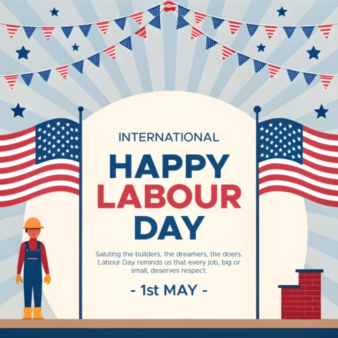 Modèle de célébration patriotique de la fête du travail - modèle modifiable pour les événements festifs