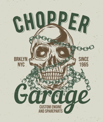 Motorrad biker schädel t-shirt design vorlage