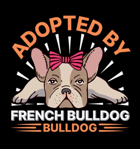 Verspielte französische bulldogge annahme design-vorlage für tierliebhaber t-shirt