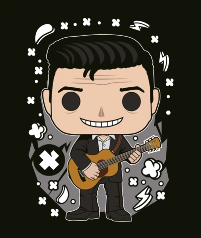 Modelo de design de camiseta da cultura pop de Johnny Cash