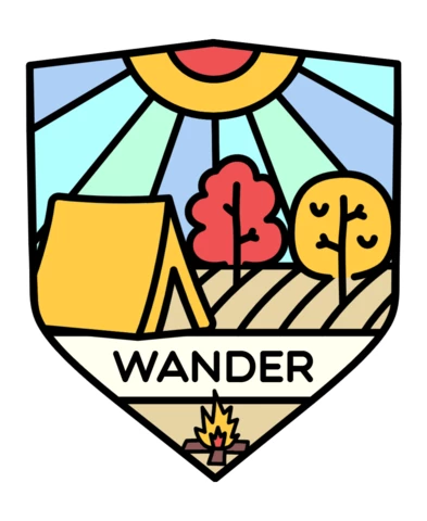 Wander Tent Badge Template Design