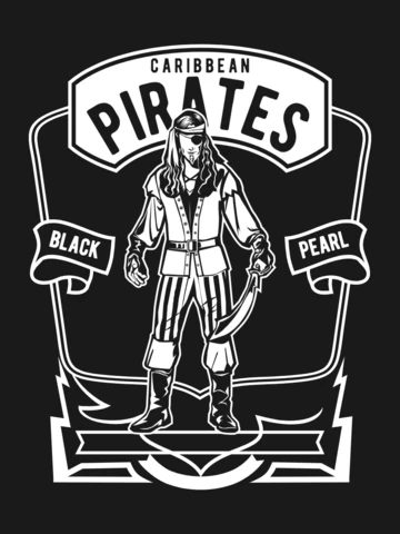 Caribbean Pirates Character T-Shirt Design Template