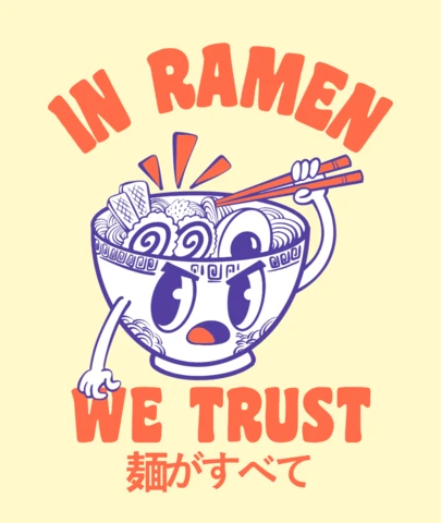 Modèle de design de bol de ramen ludique pour les amateurs de nourriture
