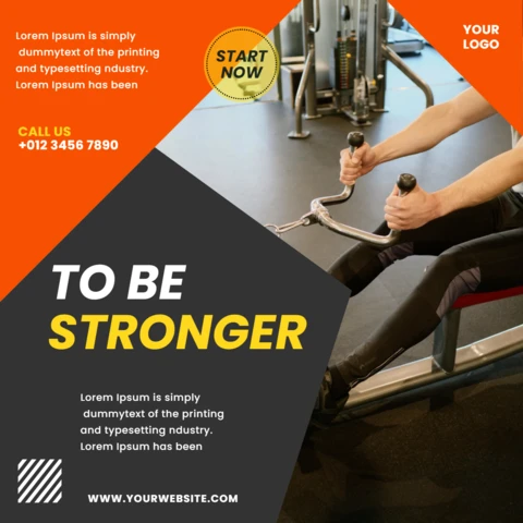 Geometric Ad Gym Center Instagram Post Design Template