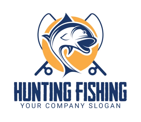 Hunting Fishing Logo Design Template