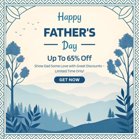 Father's Day Discount Template - Elegant Nature Design for Celebrating Dad