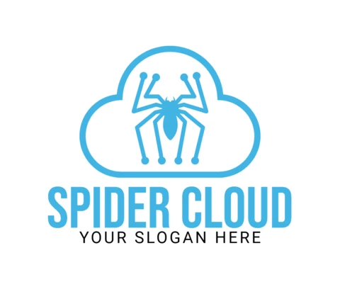 Plantilla de diseño de logotipo de nube araña