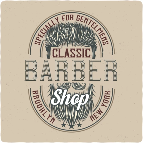 Classic Barber Shop Vintage T-shirt Design Template