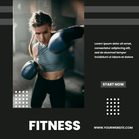 Fitness Center Lifestyle Social Media Poster Design Template