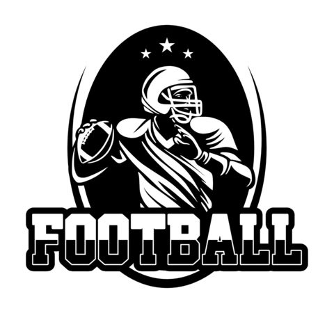 Modello di logo distintivo del football americano
