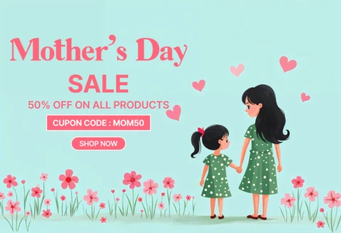 Mother's Day Sale Template - Whimsical Floral Design for Discounts