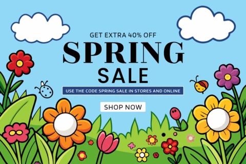 Modèle de conception de vente printanière colorée pour les campagnes promotionnelles