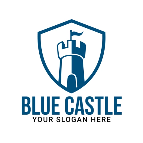 Modelo de design do logotipo da Blue Castle Shield