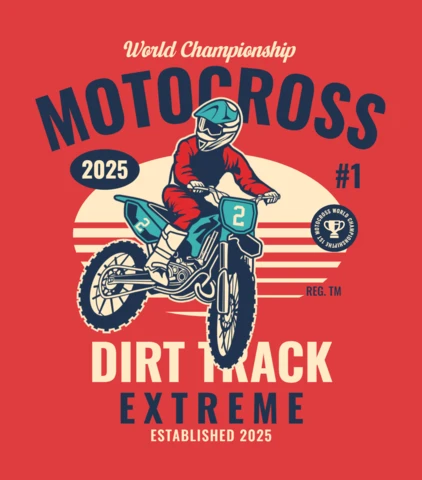 Motocross Championship T-shirt Design Template