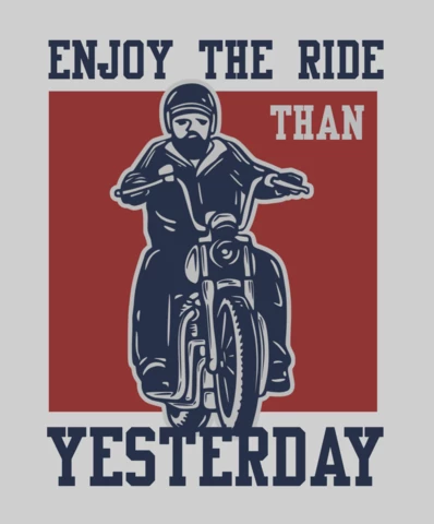 Modelo de design de camiseta vintage de homem andando de motocicleta