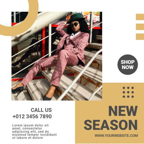 New Season Women Fashion Blog Instagram Post Design Template