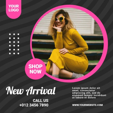 New Arrival Woman Fashion Ad Instagram Post Design Template