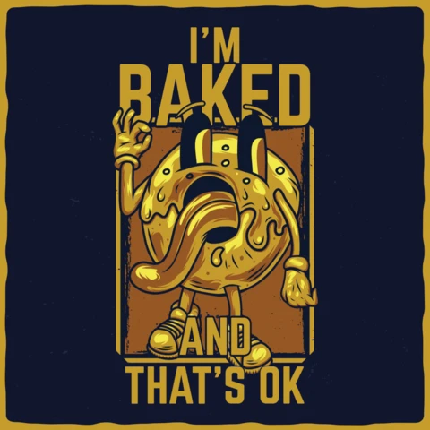 Je suis cuit et c'est bon, drôle de design de t-shirt donut