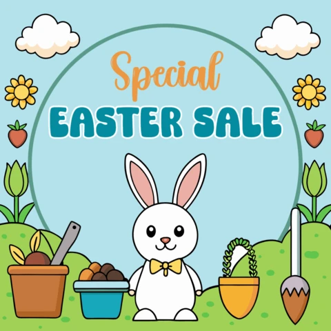 Whimsical Easter Sale Design Template for Spring Promotions