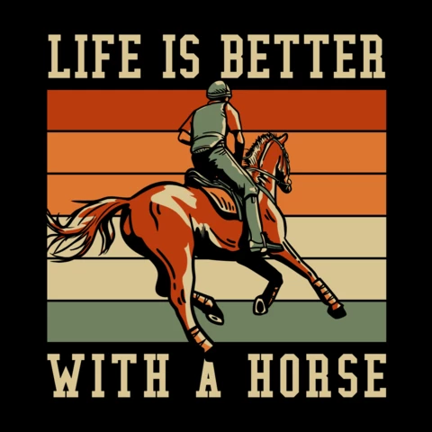 Modèle de conception de t-shirt vintage homme à cheval