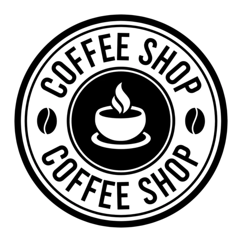 Plantilla de diseño de logotipo de cafetería en negro